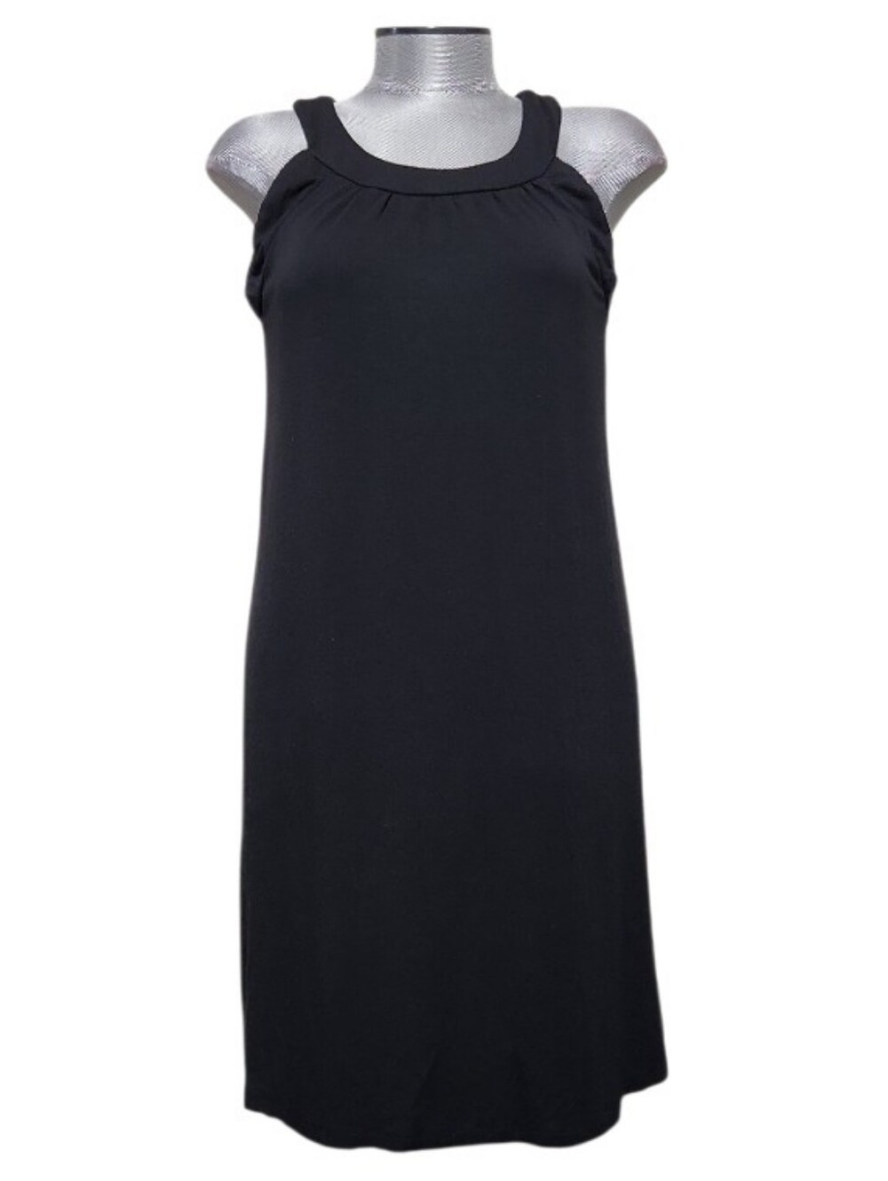 Falls Creek Black Pleated Halter Tank Shift Dress (S)